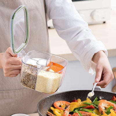 5 Section Transparent Spice Box